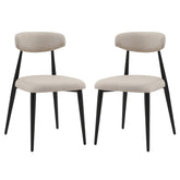 Modern Dining Chairs  Curved Backrest Round (Set of 2 Light Grey